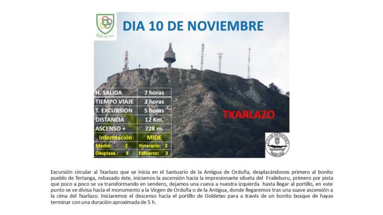 10 Noviembre: Orduña – Txarlazo – SUSPENDIDA